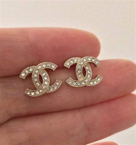 chanel style earrings|authentic Chanel stud earrings.